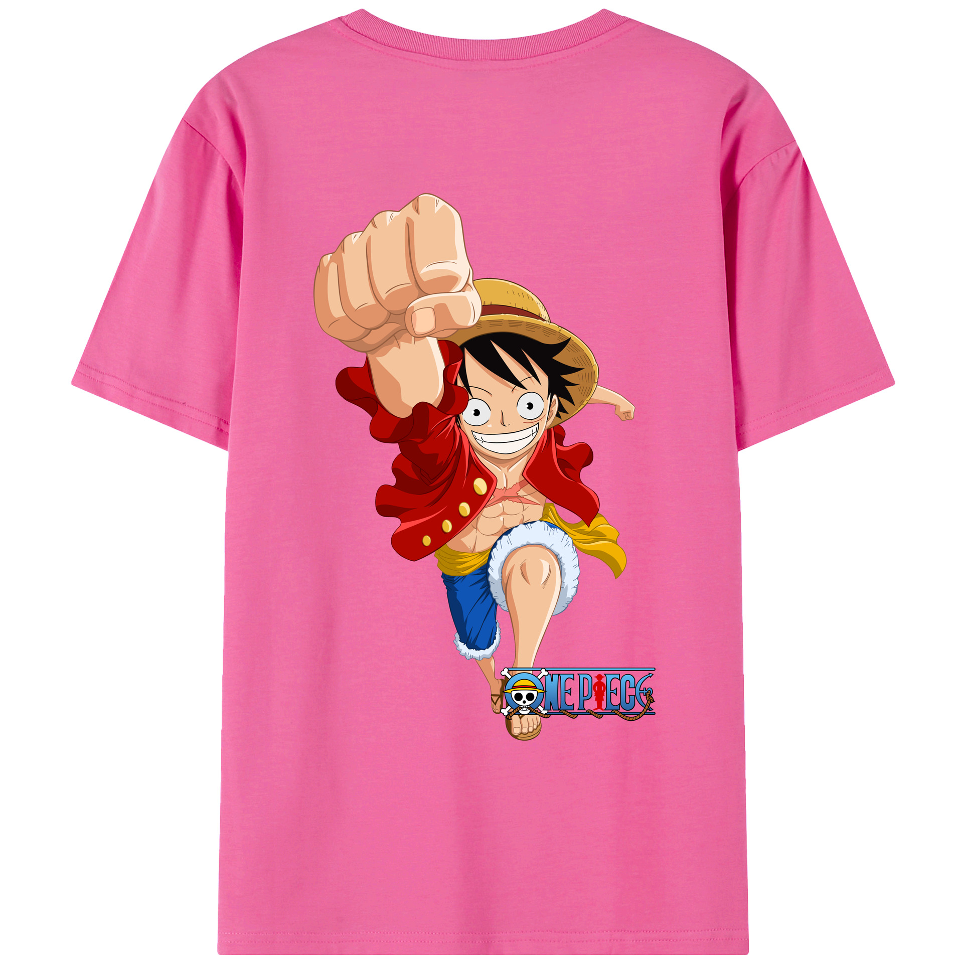 ワンピース モンキー・D・ルフィ ONE PIECE Monkey D. Luffy レディース半袖Tシャツ(バックプリント)